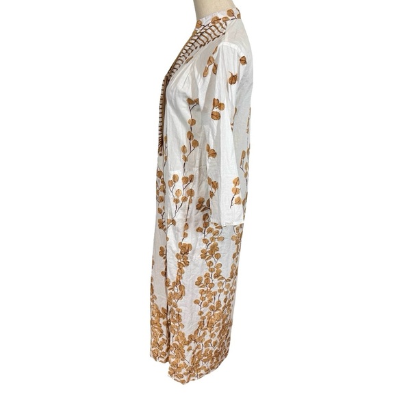 Tuckernuck x Ro’s Garden Clorinda Embroidered Long Caftan Kaftan in Leaf Sand - Picture 8 of 16
